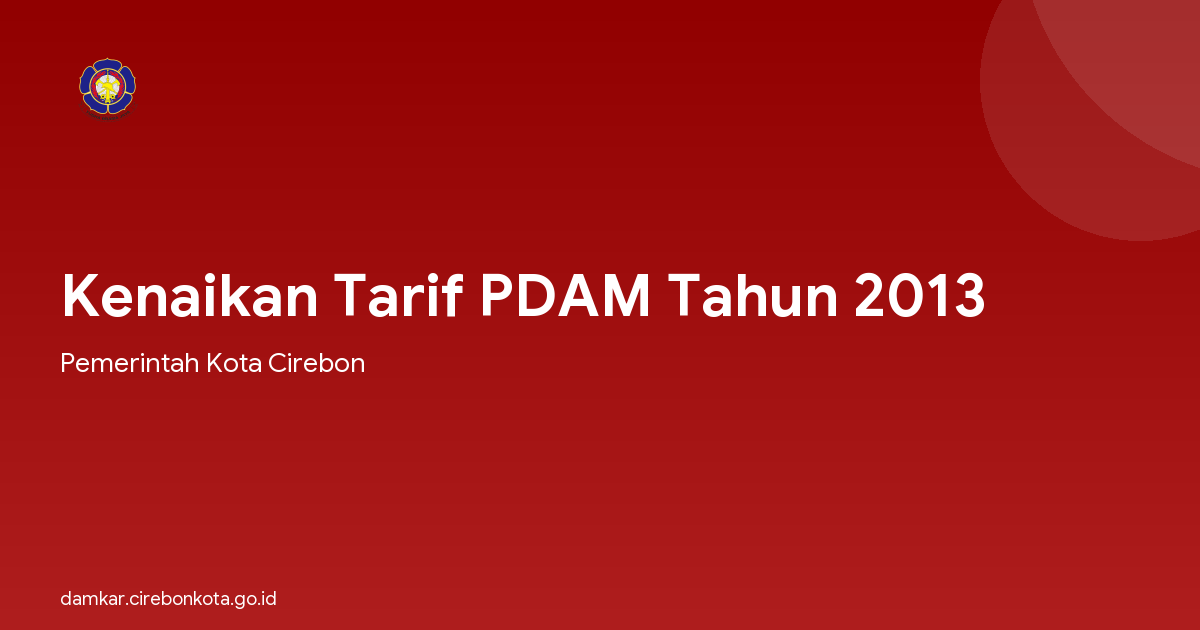 Kenaikan Tarif PDAM Tahun 2013