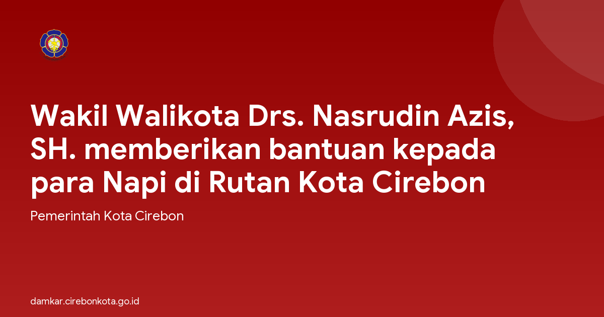 Wakil Walikota Drs. Nasrudin Azis, SH. memberikan bantuan kepada para Napi di Rutan Kota Cirebon